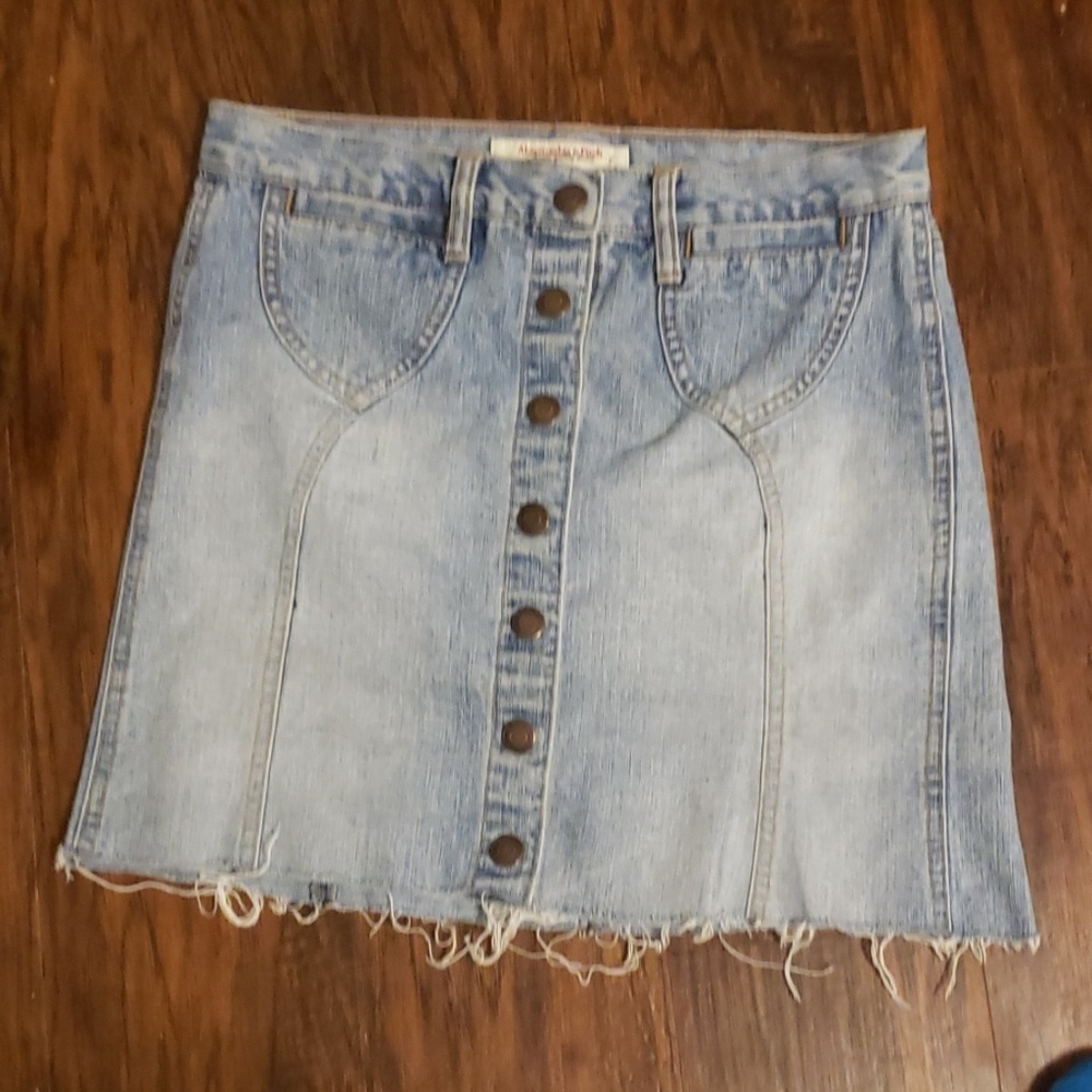 Denim button up skirt